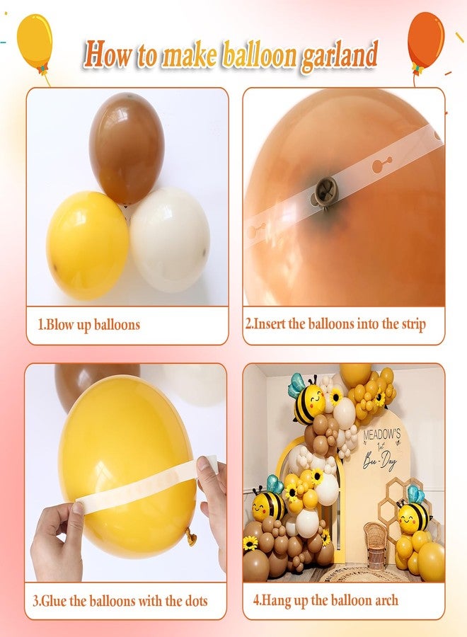 Tesochye Bee Balloon Garland Arch Kit with Bumble Bee Foil Balloons, Mustard Yellow Sand White Brown Balloons for What Will It Bee Gender Reveal Party Decorations Sweet Honey Bee Baby Showers Birthday Supplies - Image 3